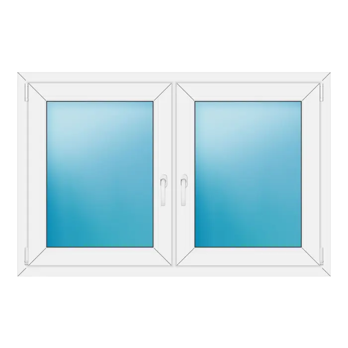 Zweiflügeliges Kunststofffenster 138x90 cm Weiß