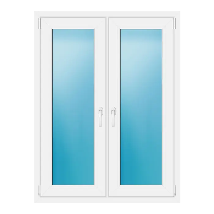 Zweiflügeliges Kunststofffenster 102,5x135 cm Weiß