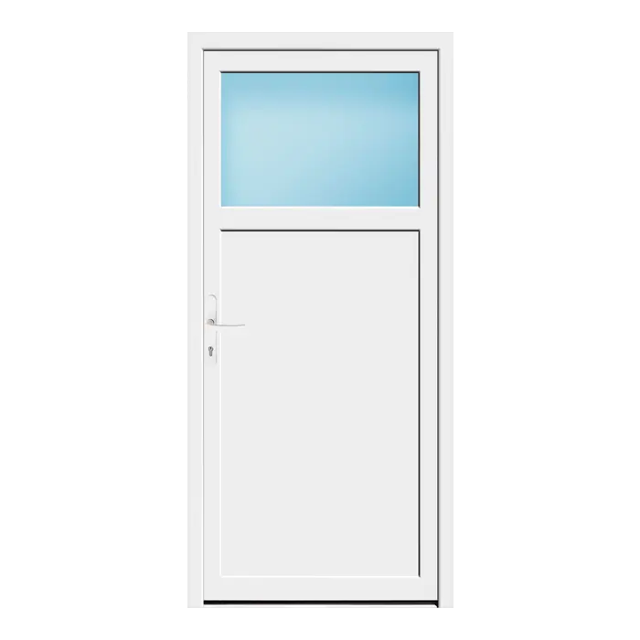 Nebeneingangstür 88x191 cm 1/3 Glas Weiß
