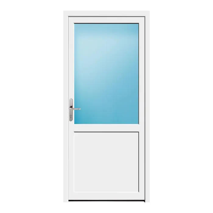 Nebeneingangstür 90x200 cm 2/3 Glas Weiß