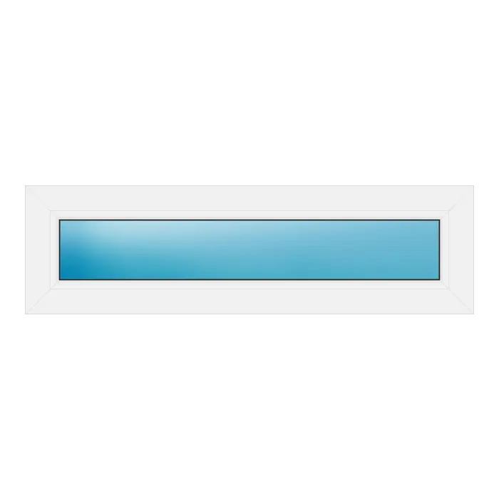 Festverglasung aus Kunststoff 105x30 cm Weiß