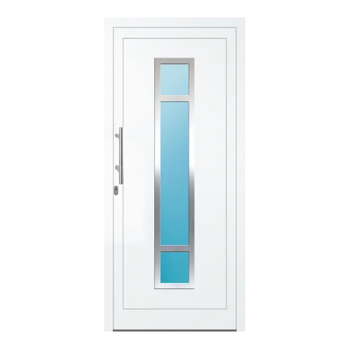 Haustür Aluminium 98x218 cm Prezo Top 01 Verkehrsweiß RAL 9016