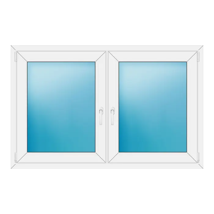 Zweiflügeliges Kunststofffenster 150x96 cm Weiß