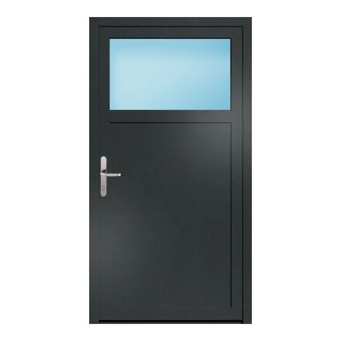 Nebeneingangstür 96x181 cm 1/3 Glas Anthrazit genarbt
