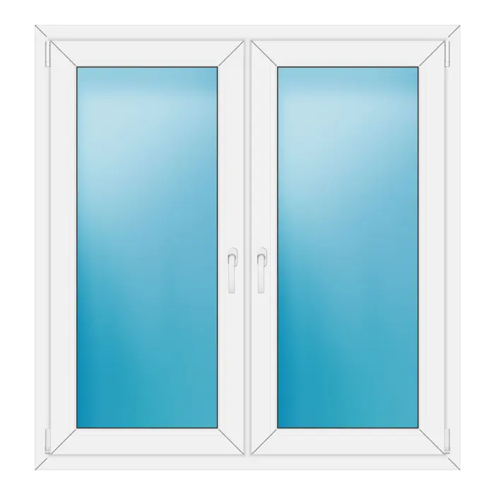 Zweiflügeliges Kunststofffenster 130x136 cm Weiß
