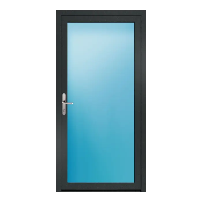 Nebeneingangstür 98x198 cm Vollglas Anthrazit genarbt