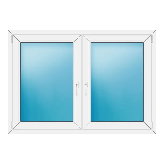 Zweiflügeliges Kunststofffenster 154x108 cm Weiß