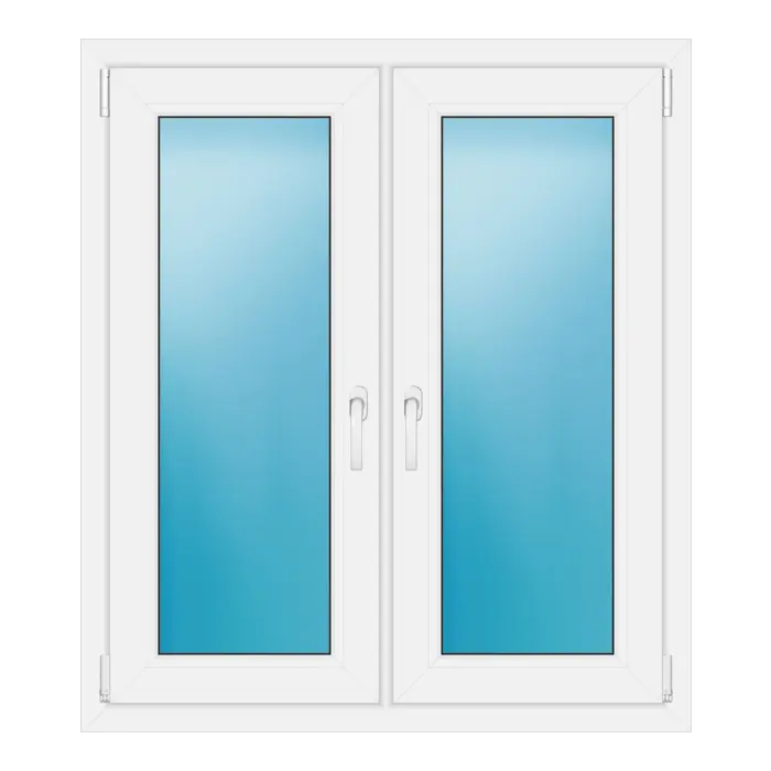 Zweiflügeliges Kunststofffenster 100,4x114 cm Anthrazit genarbt