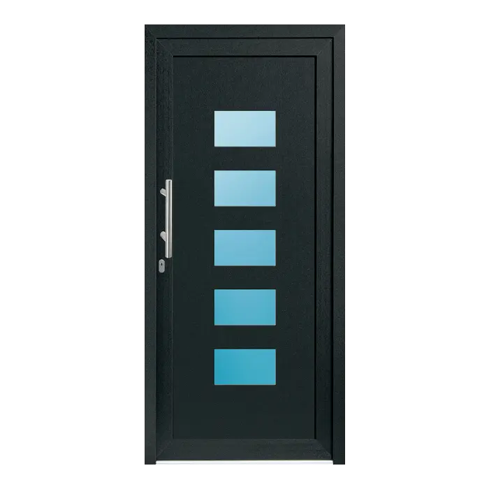 Haustür Kunststoff 102x224 cm Merkur Anthrazit-Grau genarbt
