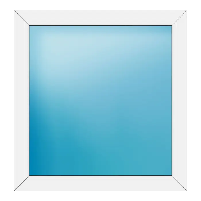 Festverglasung aus Kunststoff 92x96 cm Weiß