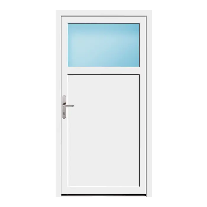 Nebeneingangstür 96x186 cm 1/3 Glas Weiß