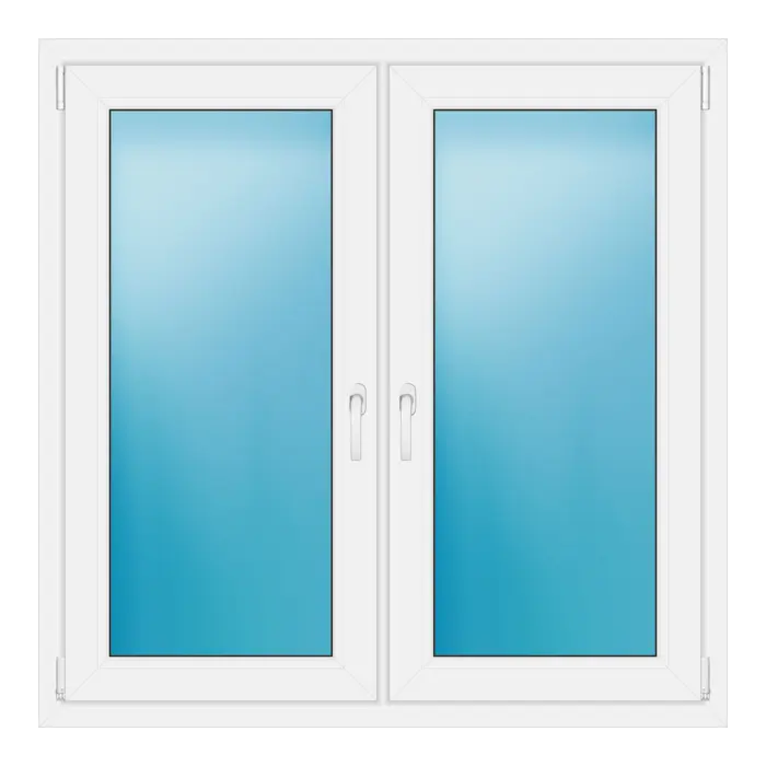 Zweiflügeliges Kunststofffenster 124x124 cm Weiß