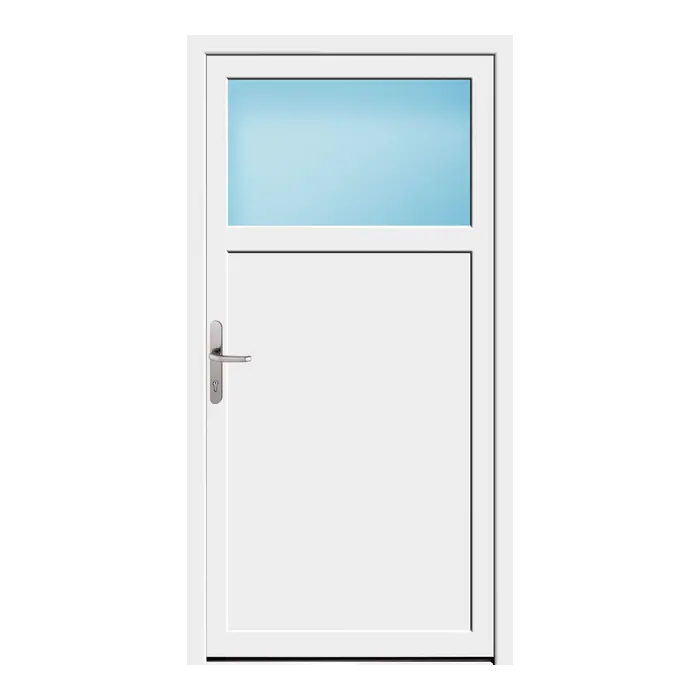 Nebeneingangstür 93x180 cm 1/3 Glas Weiß