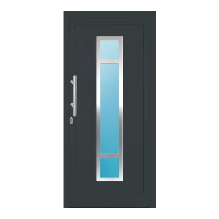 Haustür Aluminium 90x192 cm Prezo Top 01 Anthrazitgrau RAL 7016