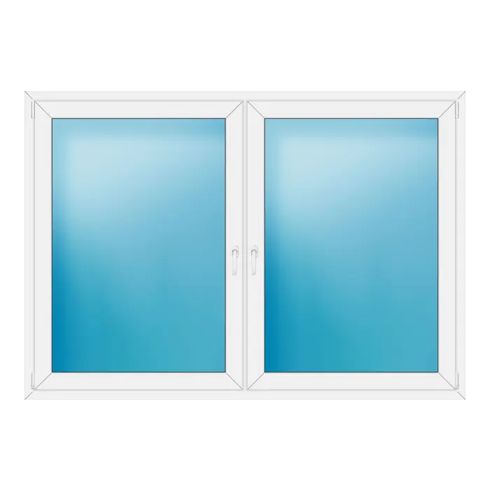 Zweiflügeliges Kunststofffenster 207x145 cm Weiß