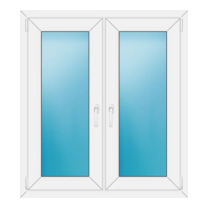 Zweiflügeliges Kunststofffenster 102x114 cm Weiß