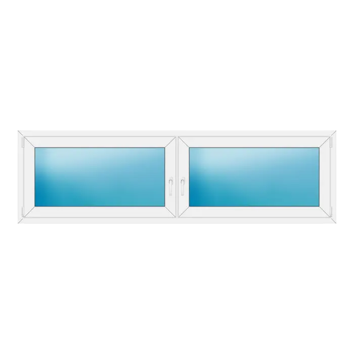 Zweiflügeliges Kunststofffenster 240x70 cm Weiß