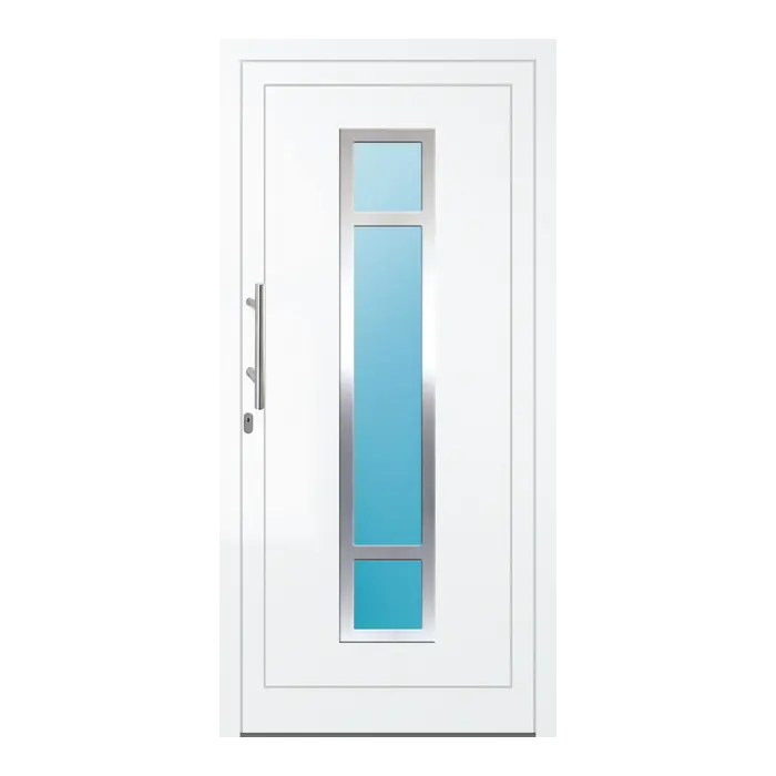 Haustür Aluminium 106x220 cm Prezo Top 01 Verkehrsweiß RAL 9016