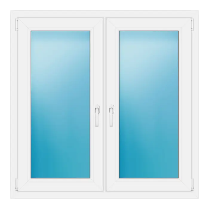 Zweiflügeliges Kunststofffenster 118,5x118,5 cm Weiß