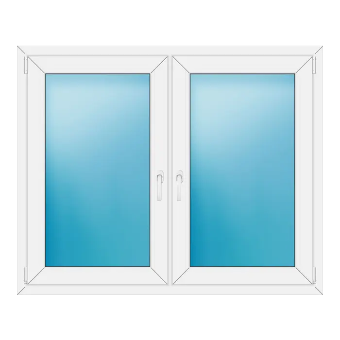 Zweiflügeliges Kunststofffenster 140x114 cm Weiß