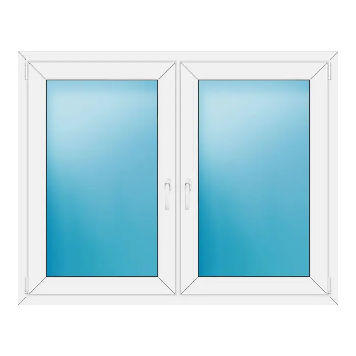 Zweiflügeliges Kunststofffenster 144x114 cm Weiß
