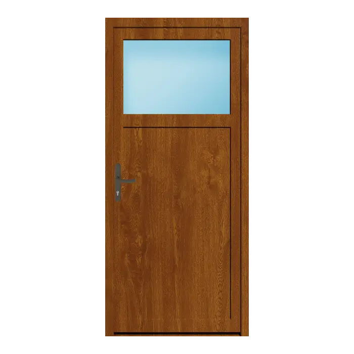 Nebeneingangstür 90x200 cm 1/3 Glas Golden Oak genarbt