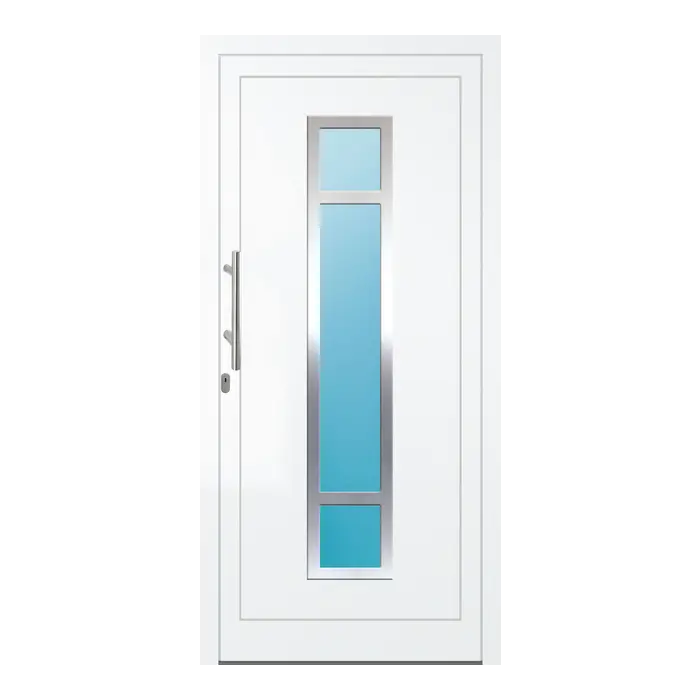 Haustür Aluminium 100x209,5 cm Prezo Top 01 Verkehrsweiß RAL 9016