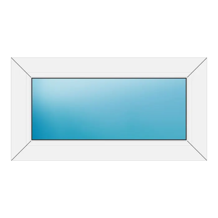 Festverglasung aus Kunststoff 76x40 cm Weiß