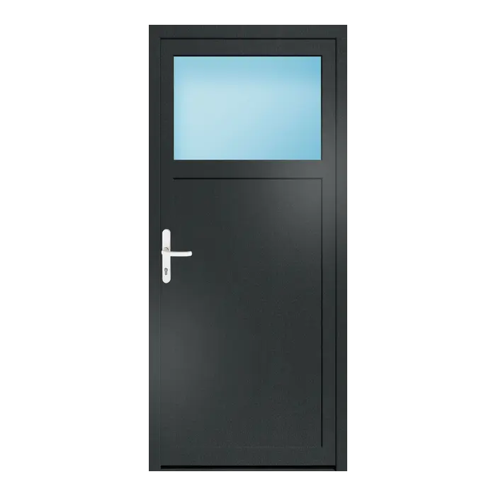 Nebeneingangstür 88x198 cm 1/3 Glas Anthrazitgrau genarbt