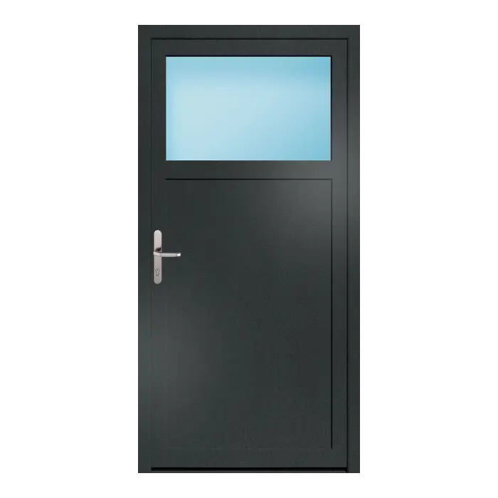 Nebeneingangstür 98x198 cm 1/3 Glas Anthrazit genarbt