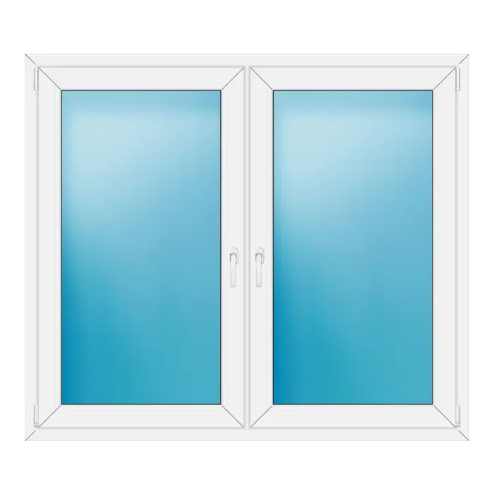 Zweiflügeliges Kunststofffenster 156x136 cm Weiß