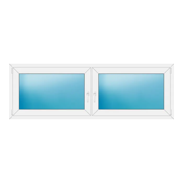 Zweiflügeliges Kunststofffenster 214x72 cm Weiß