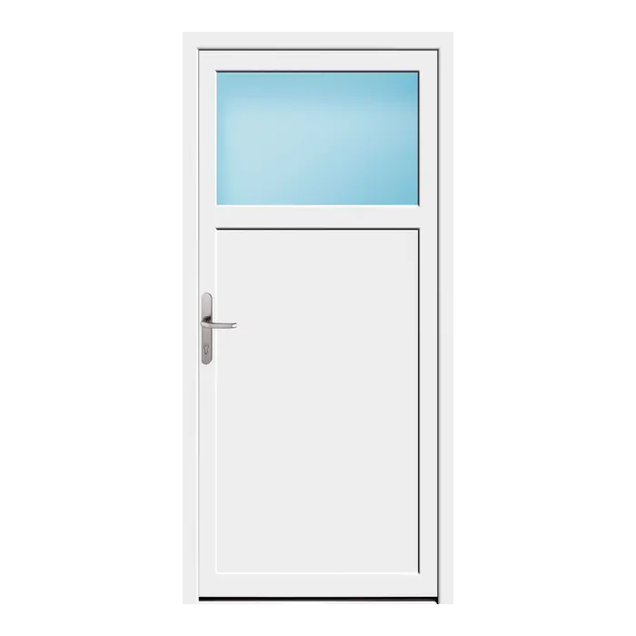 Nebeneingangstür 90x190 cm 1/3 Glas Weiß