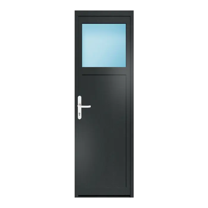 Nebeneingangstür 60x190 cm 1/3 Glas Anthrazitgrau genarbt