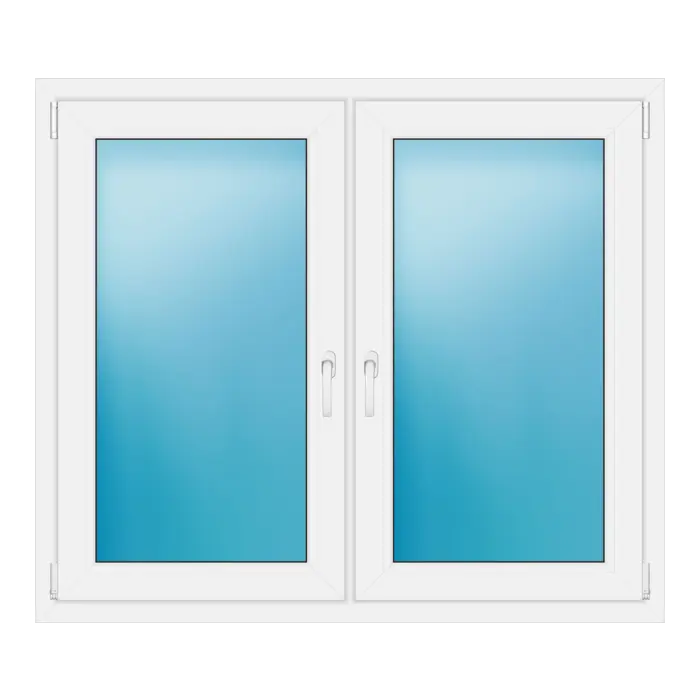 Zweiflügeliges Kunststofffenster 133x115 cm Weiß