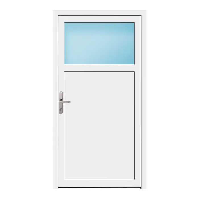 Nebeneingangstür 98x187 cm 1/3 Glas Weiß