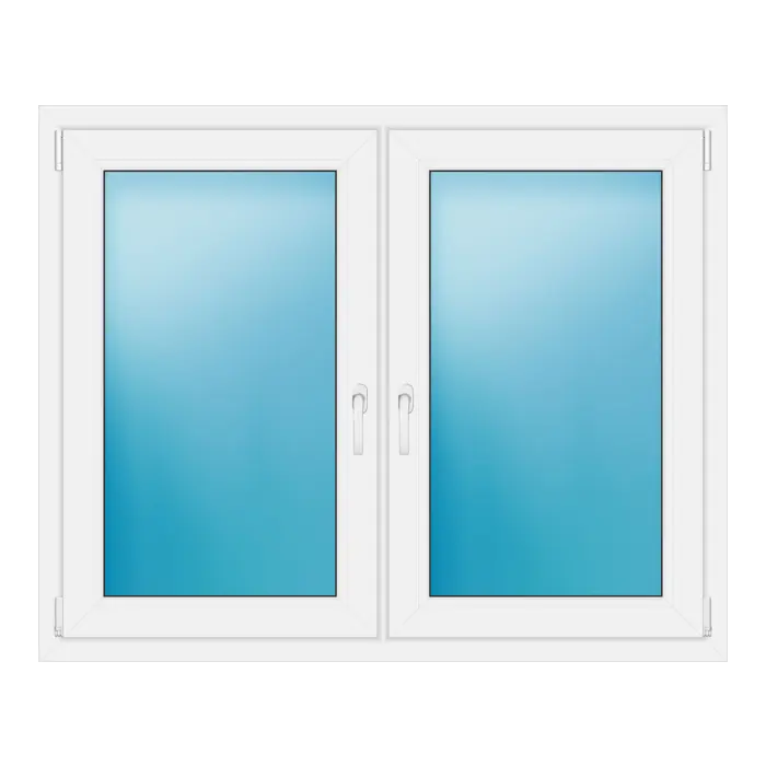 Zweiflügeliges Kunststofffenster 135x109 cm Weiß