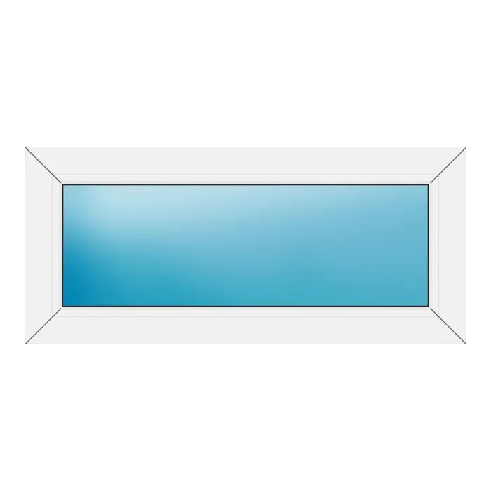 Festverglasung aus Kunststoff 94x42 cm Weiß