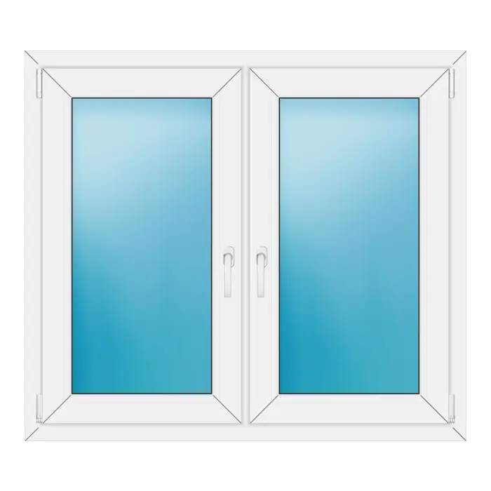 Zweiflügeliges Kunststofffenster 120x106 cm Braun genarbt