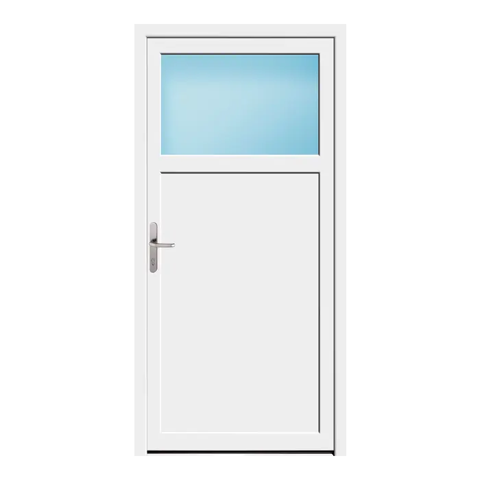 Nebeneingangstür 100x204 cm 1/3 Glas Weiß