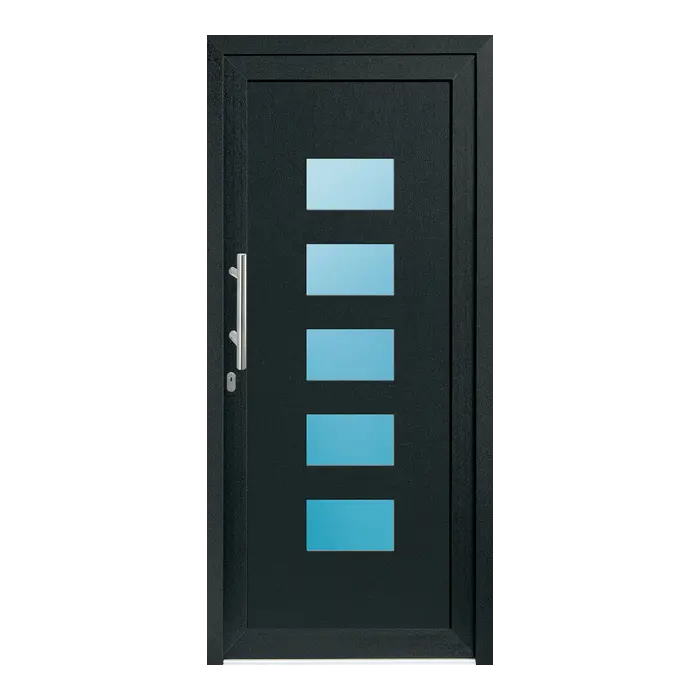 Haustür Kunststoff 98x216 cm Merkur Anthrazit-Grau genarbt