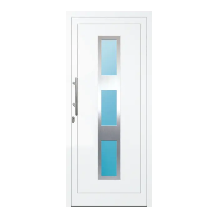 Haustür Aluminium 90x205 cm Prezo Top 04 Verkehrsweiß RAL 9016