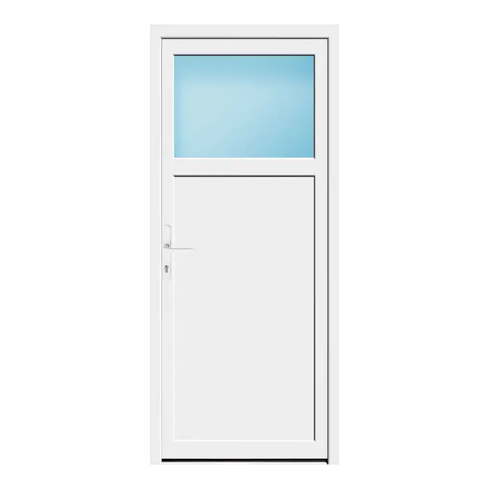 Nebeneingangstür 80x187 cm 1/3 Glas Weiß