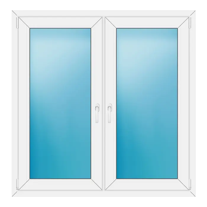 Zweiflügeliges Kunststofffenster 132x134 cm Weiß