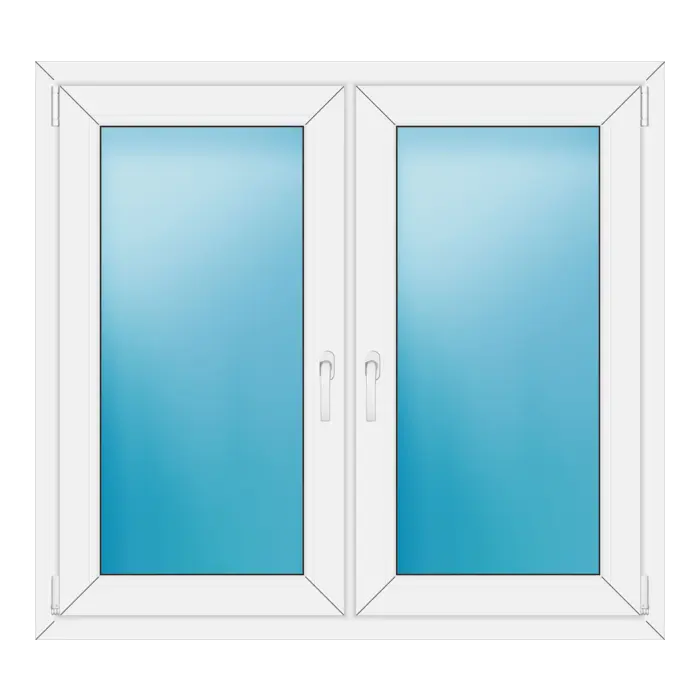 Zweiflügeliges Kunststofffenster 124x114 cm Weiß