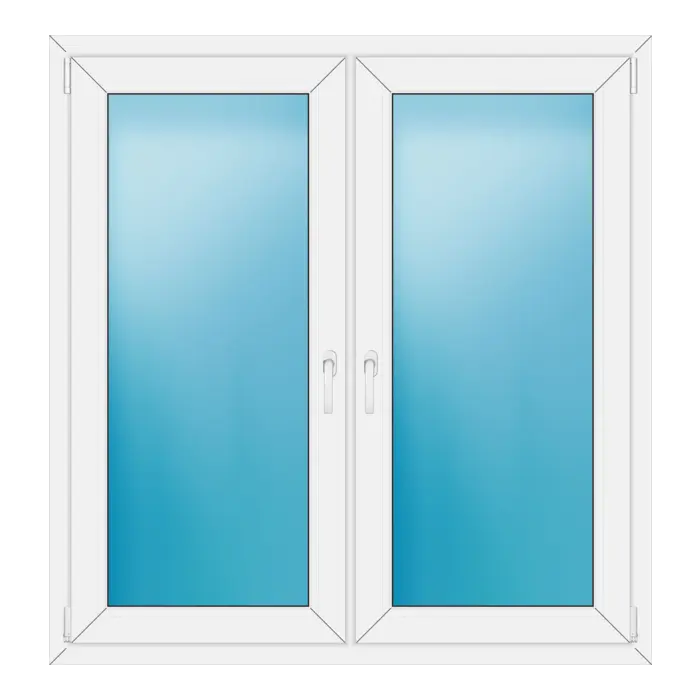 Zweiflügeliges Kunststofffenster 132x138 cm Weiß