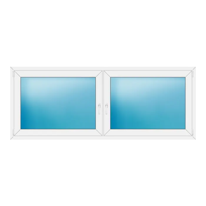 Zweiflügeliges Kunststofffenster 230x90 cm Weiß