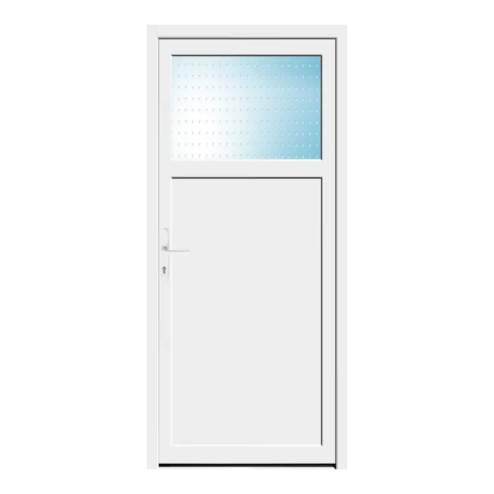 Nebeneingangstür 90x200 cm 1/3 Glas Weiß