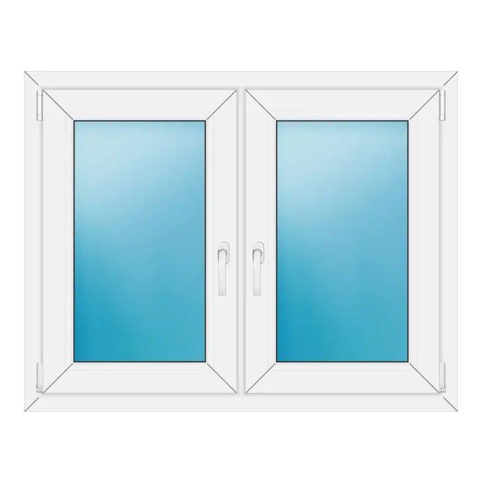 Zweiflügeliges Kunststofffenster 112x88 cm Weiß