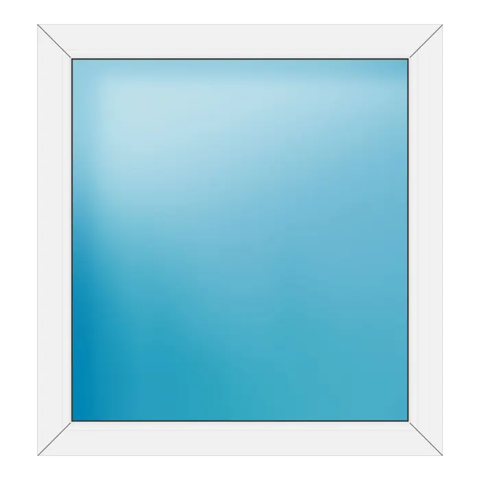 Festverglasung aus Kunststoff 94x100 cm Weiß